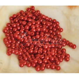 plastové perle 4mm červené