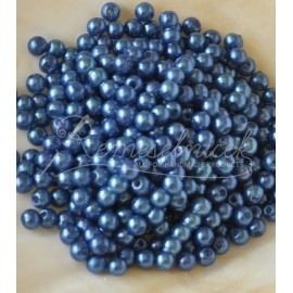plastove perle 4mm tmavo modré