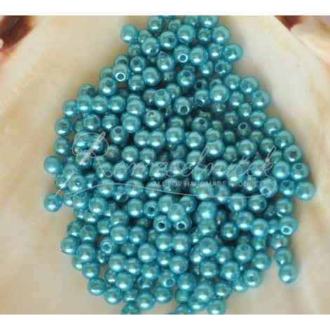 plastove perle 4mm tyrkisové