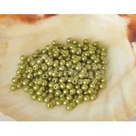 plastove perle 4mm zeleno zlaté