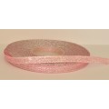 ozdobná stuha brokátová rúžovo strieborná 6mm