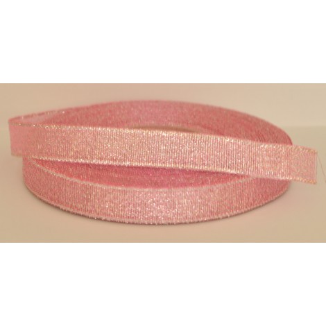 ozdobná stuha brokátová rúžovo strieborná 12mm
