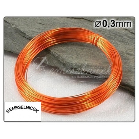 oranžový drôt 0,3mm/5m