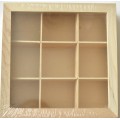 drevená krabička 9 priehradok 24 x 24 x 9 cm