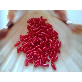 plastova  perla kvapka 4x8mm červená