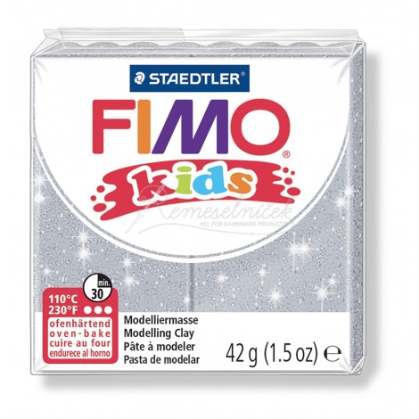 FIMO kids šedá s trblietkami 42g