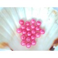 plastové perly 10mm tmavo  ruzove