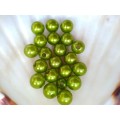 plastové perly 10mm zelene