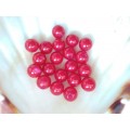 plastové perly 10mm  cervene