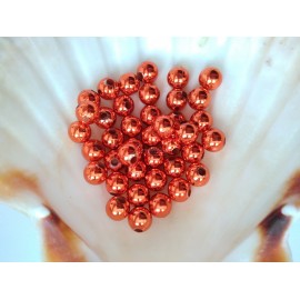 plastové korálky  8mm červeno zlate