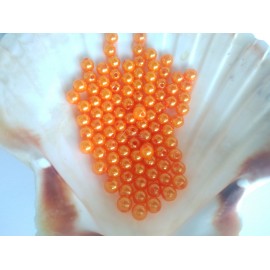 Plastové korálky 6mm oranžové