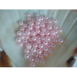 Plastové korálky 6mm svetlo ružové